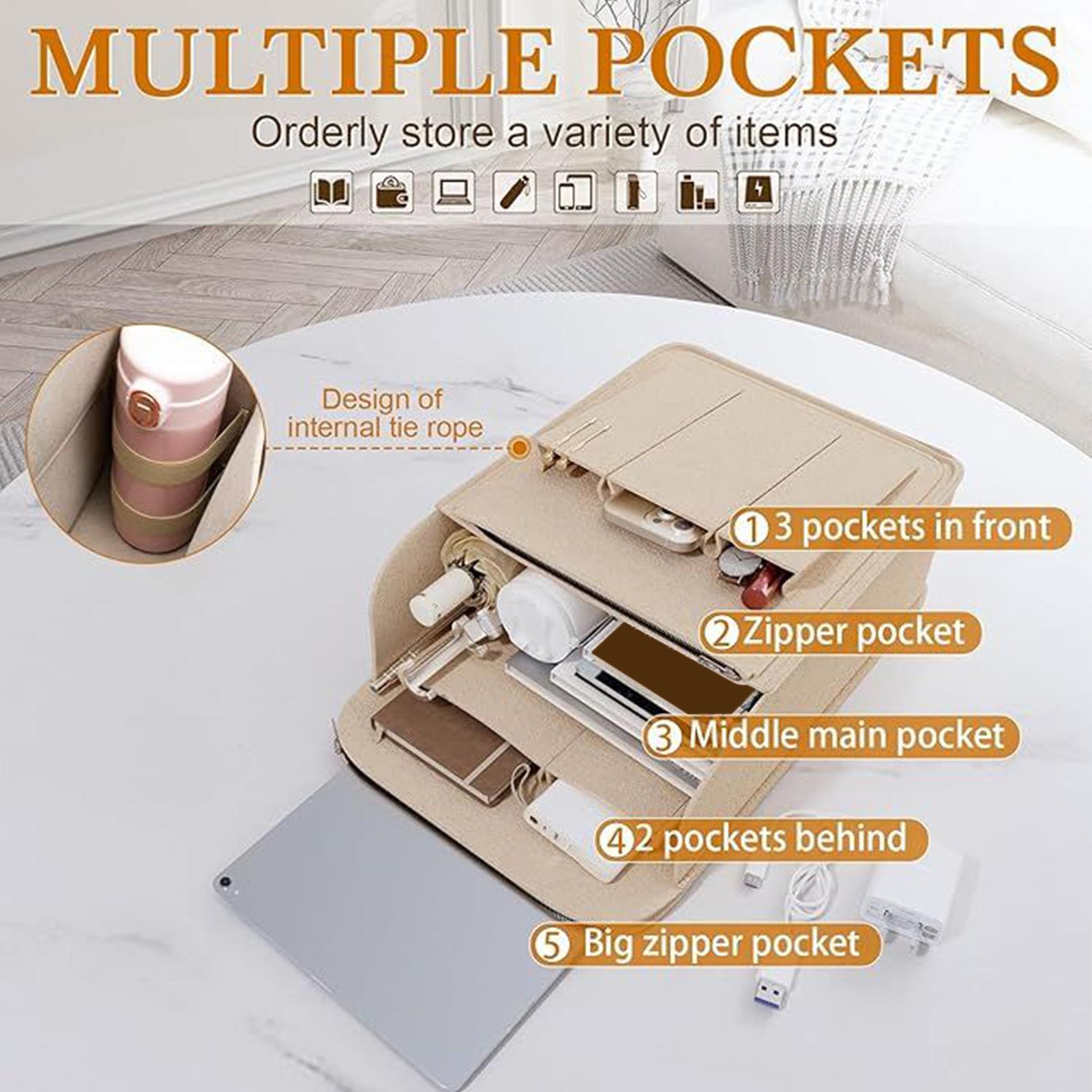 Backpack Insert Organizer - ブックバッグオーガナイザーインサート 大容量ポータブルバックパック収納バッグ 多ポケットリュックサックオーガナイザーポーチ 化粧品・携帯電話用