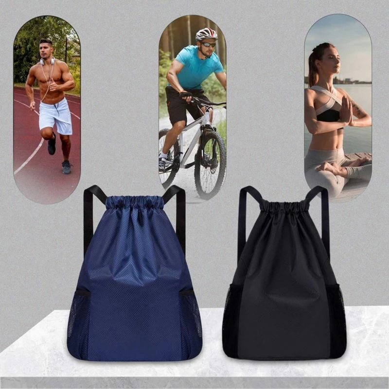 Drawstring Gym Bag - 1pc スポーツ巾着バックパックスポーツフィットネス旅行アウトドアサックパック大容量ジム水泳ビーチバッグバスケットボールバッグ
