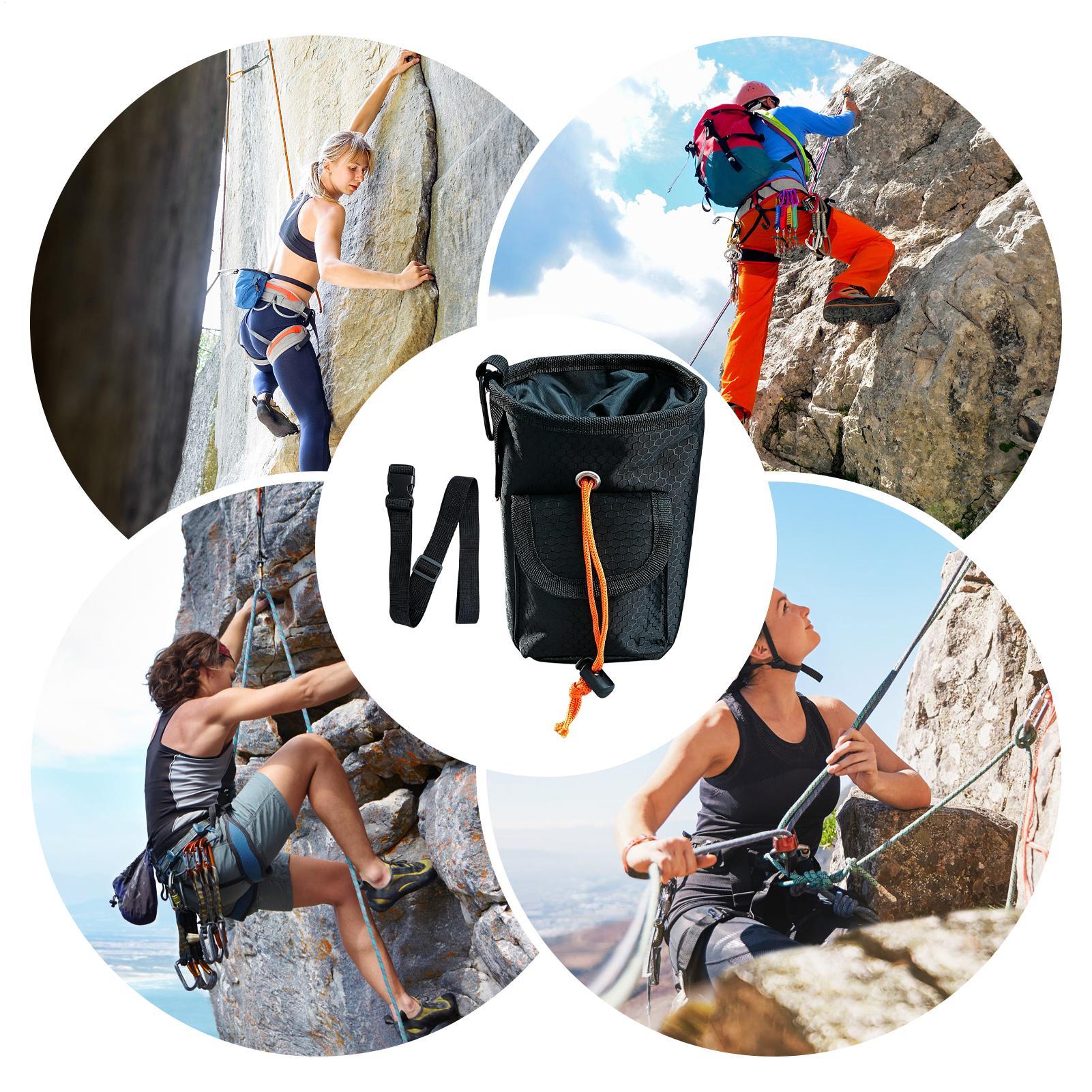 Drawstring Gym Bag - ディスクゴルフ用チョークバッグ。調整可能なベルトとドローストリング付きで、ボルダリング、ジムでのトレーニング、ウェイトリフティング、アウトドアでの使用に最適な収納ポーチ。