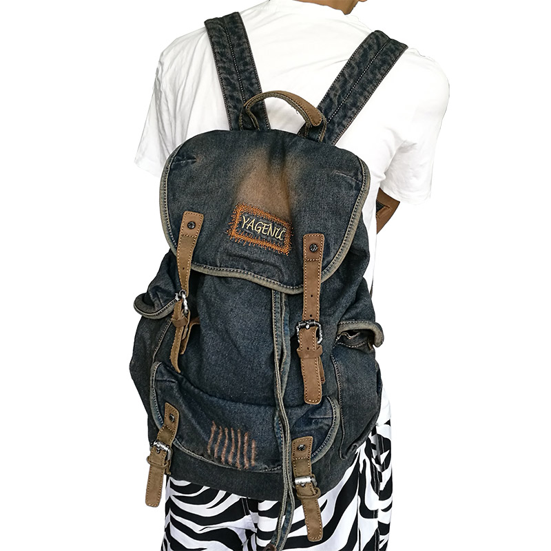 レトロキャンバスレザーダブルショルダーバッグカジュアルトラベ - Canvas Backpack Casual のレビューと価格