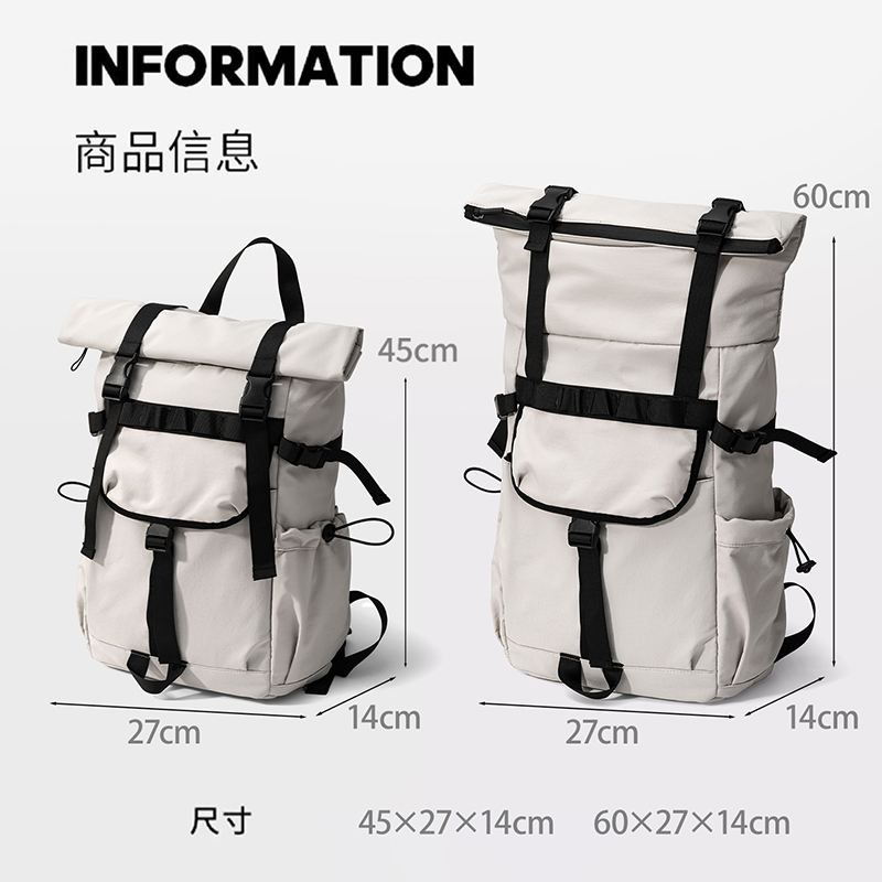 新しいメンズロールマウス拡張式トラベルバックパック、ノートパ - Canvas Backpack Casual のレビューと価格