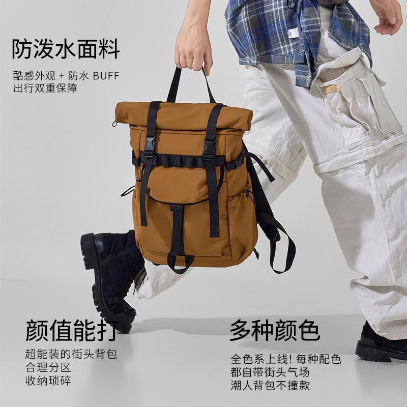 新しいメンズロールマウス拡張式トラベルバックパック、ノートパ - Canvas Backpack Casual のレビューと価格