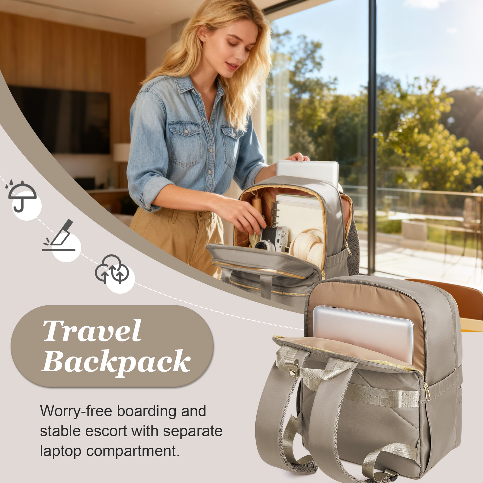 ライアンエア 40x30x20 トラベルバックパック 女性用 - Canvas Backpack Casual のレビューと価格