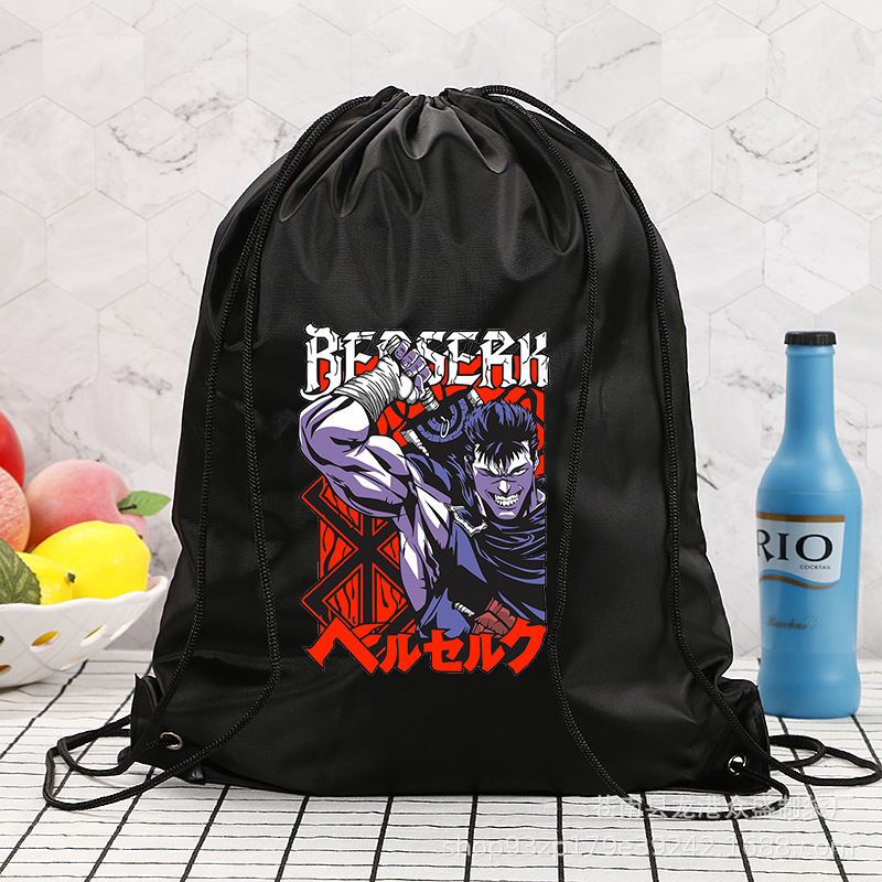 日本アニメベルセルク巾着防水スポーツジムバッグ男性ショッピン - Drawstring Gym Bag のレビューと価格