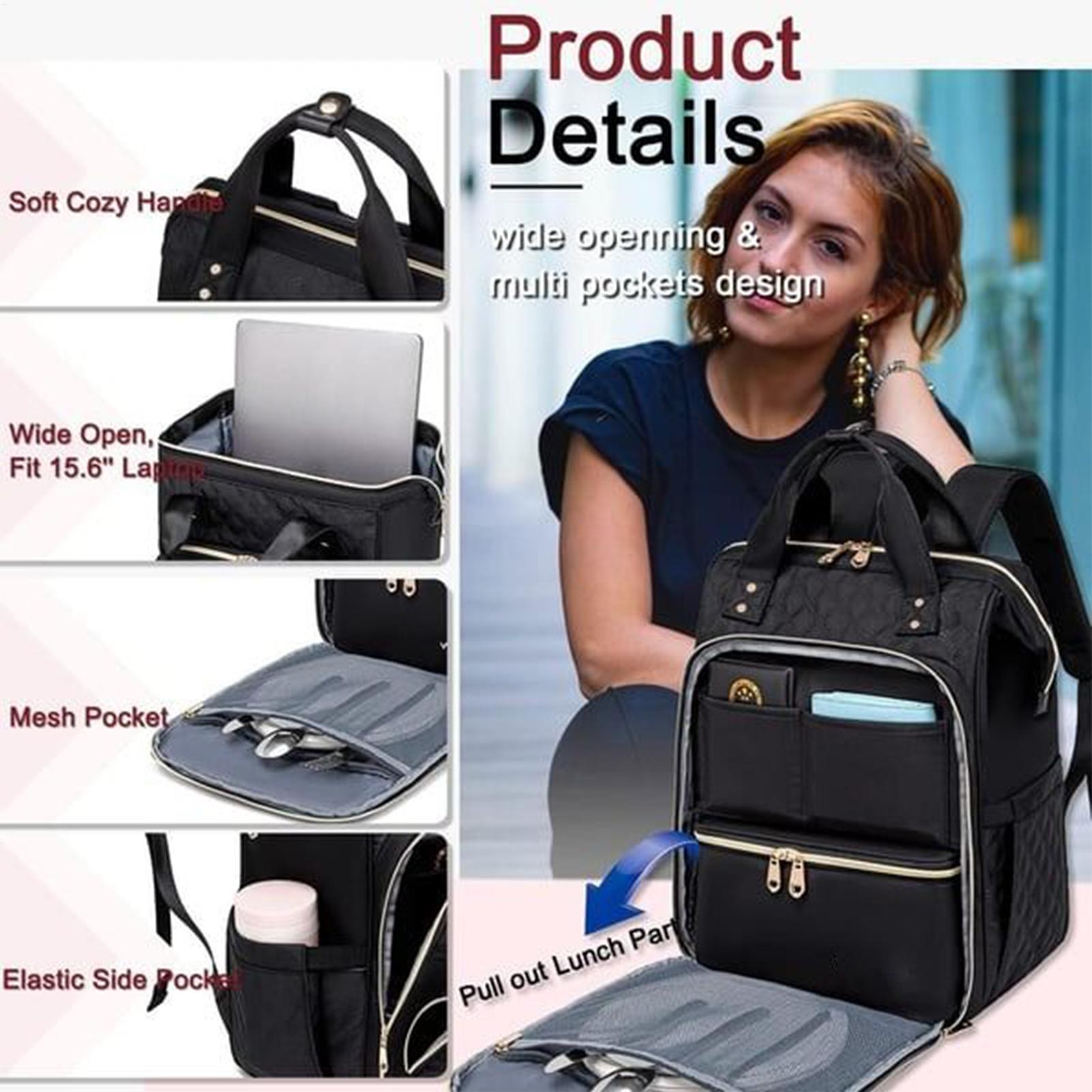 仕事と学校用の2-in-1ランチバックパック、15.6インチ - Laptop Backpack 15.6 のレビューと価格