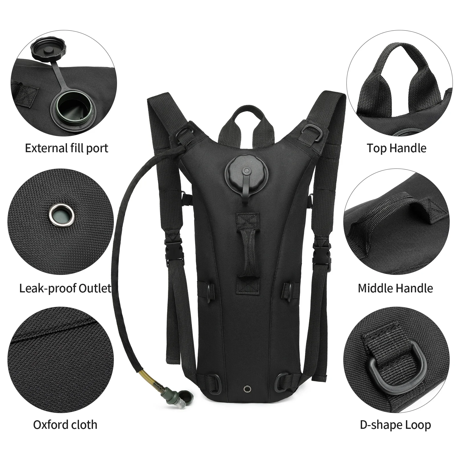 軍用戦術キャメルバックパック、3L防水ウォーターブラダー付き - Rucksack Military Style のレビューと価格